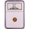 Image 1 : 1852 T-1 $1 Gold Dollar Coin NGC MS62