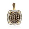 14k Yellow Gold 0.94CTW Diamond and Brown Diamonds Pendant, (SI/H-I)