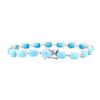 Image 2 : 20.36 ctw Turquoise And Diamond Bracelet - 14KT White Gold