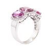 Image 4 : 4.67 ctw Pink Sapphire and Diamond Ring - 14KT White Gold