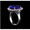 Image 4 : GIA Cert 11.40 ctw Tanzanite and Diamond Ring - 14KT White Gold