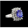 Image 1 : 14KT White Gold 4.33 ctw Tanzanite and Diamond Ring