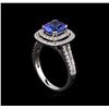 Image 4 : 2.05 ctw Tanzanite and Diamond Ring - 14KT White Gold