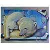 Image 1 : Ferjo, "Polar Bear Love" Original Painting on Canvas, Hand Signed with Letter of