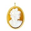 Image 1 : Antique 18kt Yellow Gold Carved Shell Cameo Twisted Wire Frame Pendant Brooch