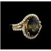 Image 1 : 4.85 ctw Tourmaline and Diamond Ring - 14KT Yellow Gold