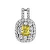 18k Two Tone Gold 1.13CTW Diamond Pendant, (VS1-SI1/VS1 /G-H/Nat-yel)