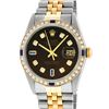 Rolex Mens 2 Tone Brown Diamond & Sapphire 36MM Oyster Perpetual Datejust