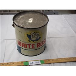 Vintage White Rose 10lb grease tin with handle