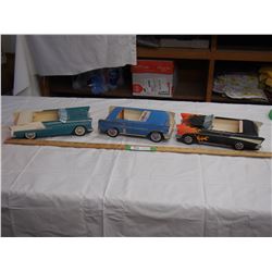 3X THE MONEY Vintage carboard car cutouts