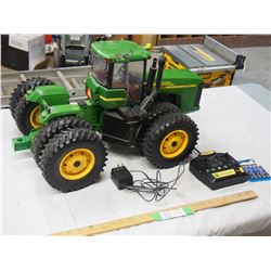 Plastic John Deere 9620 remote control tractor (23 1/2" long)