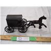 Image 1 : Cast iron horse and carriage toy (total length 10" long)
