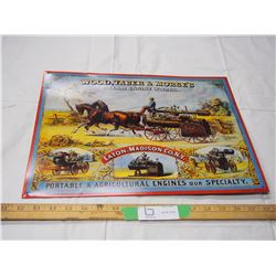 Wood, Taber & Morse's Steam Engine Works tin sign (16 1/2 x 13")
