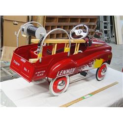 Vintage fire truck pedal truck fire rescue 911 (never used) with original box (42" x 17")