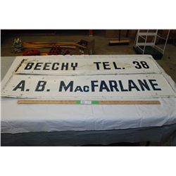 (2X THE MONEY) Beechy tin signs