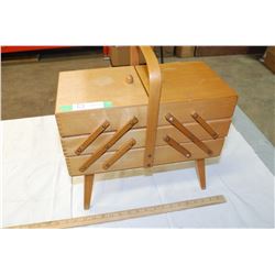 Wooden sewing basket