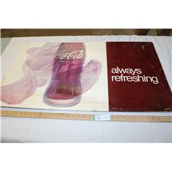 Coca Cola 1968 cardboard sign