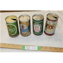 4 Steel beer cans
