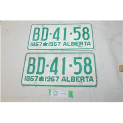 License plate 1967 Alberta set