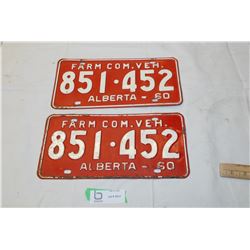 License plate 1960 Alberta set