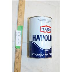 Full Texaco Havolin tin quart