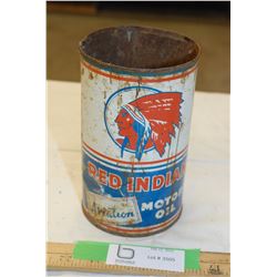 Red Indian oil tin