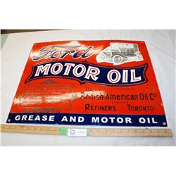 Ford / B.A. oil heavy layered porcelain sign