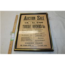 1930 Auction Sale poster (framed)