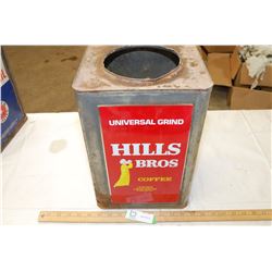 Hills Bros large coffee tin