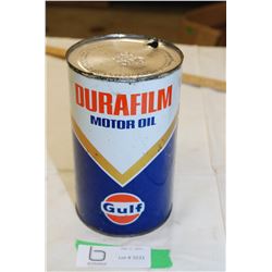 Empty Gulf quart oil tin