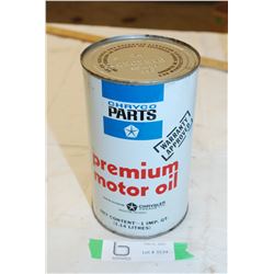 Empty Chryco quart oil tin