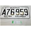 Image 1 : B.C. license plate 1973