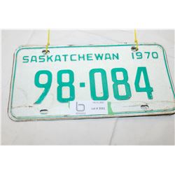 1970 Sask license set