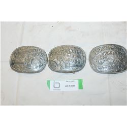 (3X THE MONEY) 1992-1994 Hesston Rodeo NOS belt buckles