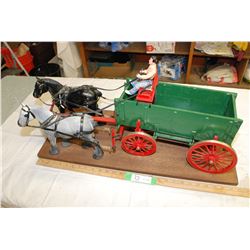 Folk art Clydesdale and wage set