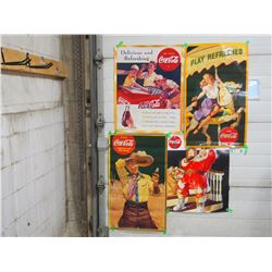(4) Coca Cola posters