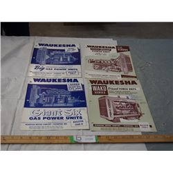 Waukesha 1950's industrial engine brochures (4)