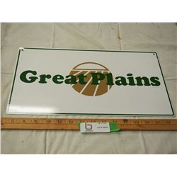 Great Plains double sided (porcelain) dealer sign (9 x 16")