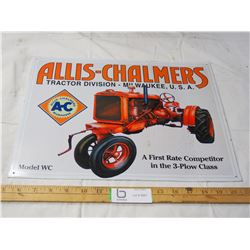 Allis Chalmers tin model WC tractor fantasy sign (12 x 16")