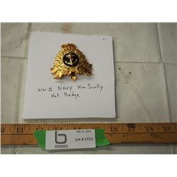 WWII Navy WM Scally hat badge