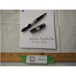 Websters fountain pen - 14 kt -NIB