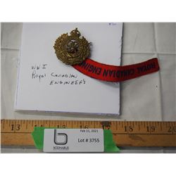 WWI Royal Canadian Engineers badge