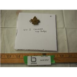 WWI Canada Cap badge
