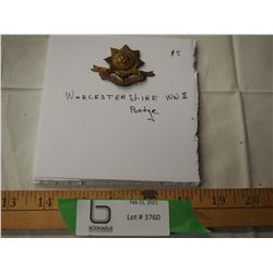 Worcestershire WWII badge