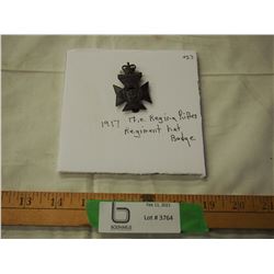 1917 The Regina Rifles Regiment hat badge