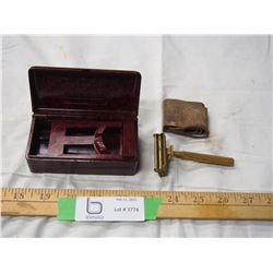 Valet auto strop safety razor with case