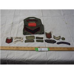 Queens Own Rifles armband + Canadian military badges