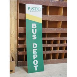 STC The Bus Company sign plastic with metal back 72" long