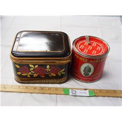 Prince Albert tobacco can + 3 rose collector tin