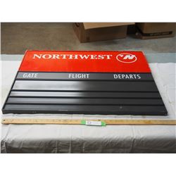 Northwest Airline advertising board 30 x 23 1/2" metal